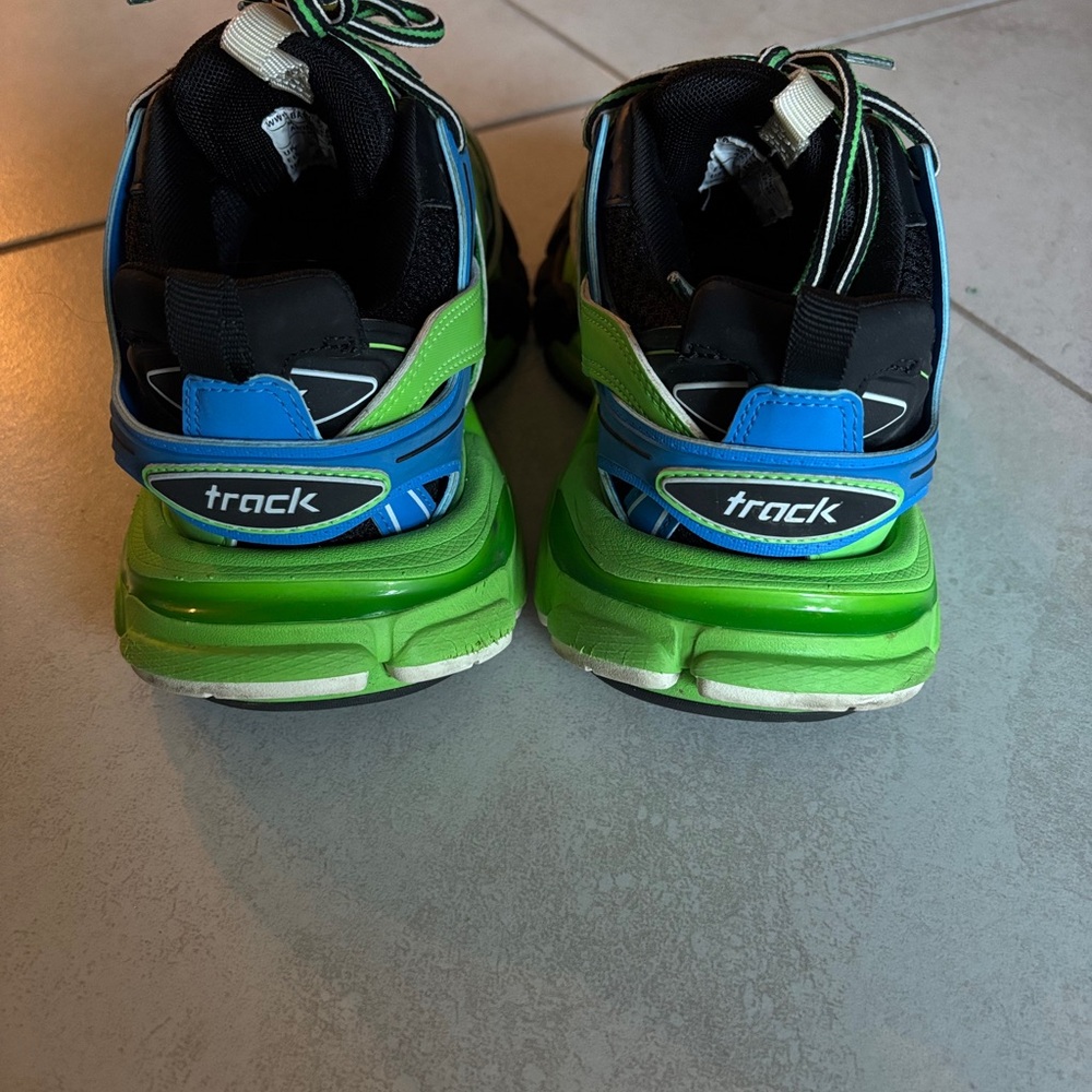 Authentic Balenciaga  Neon Green and Blue Track Sneakers - Picture 5 of 7